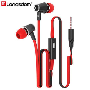 Langsdom Earphone Colorful Headset Hifi Earbuds Bass earpieces Phone Ear Phones Sport mic Stereo new - jnpworldwide