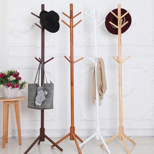 Solid Wood Hanger Floor Standing Coat Rack Creative Home Furniture Clothes Hanging Storage Wood - jnpworldwide