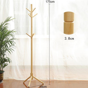 Solid Wood Hanger Floor Standing Coat Rack Creative Home Furniture Clothes Hanging Storage Wood - jnpworldwide