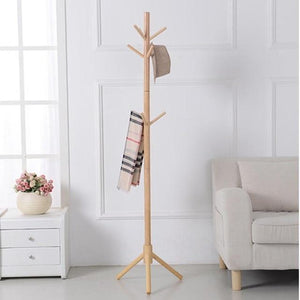 Solid Wood Hanger Floor Standing Coat Rack Creative Home Furniture Clothes Hanging Storage Wood - jnpworldwide