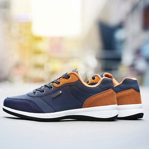 Spring Men Shoes New Lace-Up Man Fashion Microfiber Leather Men Casual Black White Outdoor Sneakers - jnpworldwide