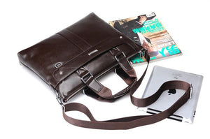 Casual Briefcase Business Shoulder Bag Leather Messenger Computer Laptop Handbag Travel waterproof - jnpworldwide