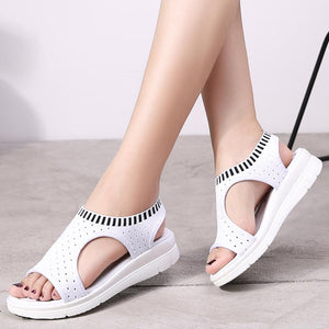 Fashion Women Sandals Breathable Comfort Shopping Ladies Walking Shoes Summer Black Sandal pair us - jnpworldwide
