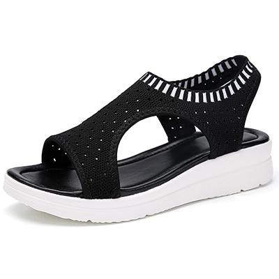 Fashion Women Sandals Breathable Comfort Shopping Ladies Walking Shoes Summer Black Sandal pair us - jnpworldwide