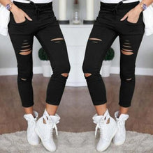 Load image into Gallery viewer, Womens Sexy High Waist jean star slim pants skinny ripped fit new stretch super designer many sizes - jnpworldwide