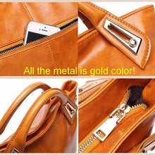 Load image into Gallery viewer, Women Oil Wax Leather Designer Handbags High Quality Shoulder Bags Ladies Fashion PU leather Clutch - jnpworldwide