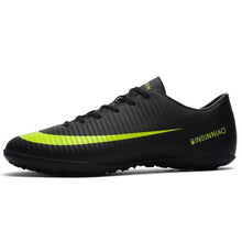Load image into Gallery viewer, Black Men Soccer Shoes Kids design Cleats Training Football Boots High Ankle Sport Sneakers Size new - jnpworldwide