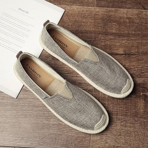 UPUPER Breathable Linen Casual Men Shoes Cloth Shoes Canvas Summer Flat Fisherman Driving Wicking - jnpworldwide