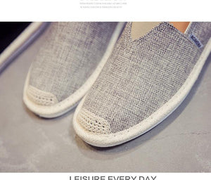 UPUPER Breathable Linen Casual Men Shoes Cloth Shoes Canvas Summer Flat Fisherman Driving Wicking - jnpworldwide