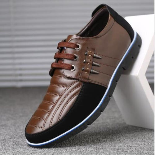 Men genuine leather shoes High Quality Elastic band Fashion design Solid Tenacity Comfortable sizes - jnpworldwide