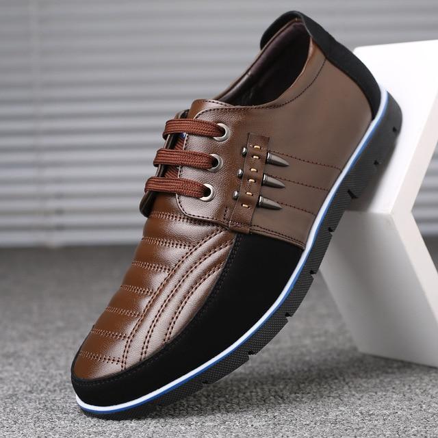 Men genuine leather shoes High Quality Elastic band Fashion design Solid Tenacity Comfortable sizes - jnpworldwide