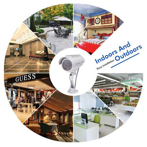 Solar Power Dummy Camera Security Waterproof Fake Outdoor LED Light Monitor CCTV Surveillance home - jnpworldwide