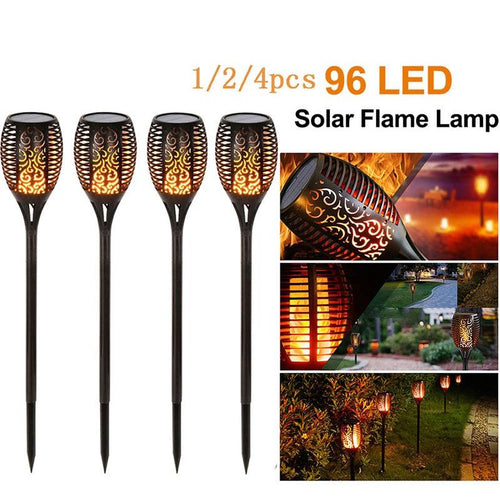 LED Solar Flame Lamp Flickering Outdoor Waterproof Landscape Yard Garden Path Torch Light path us - jnpworldwide