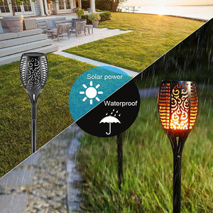 LED Solar Flame Lamp Flickering Outdoor Waterproof Landscape Yard Garden Path Torch Light path us - jnpworldwide