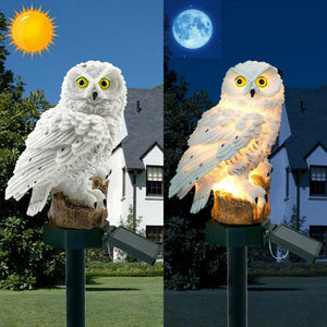 Owl Solar Light LED Panel Fake Waterproof Garden Ornament Animal Bird Outdoor Yard Garden Lamps us - jnpworldwide