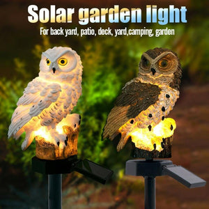 Owl Solar Light LED Panel Fake Waterproof Garden Ornament Animal Bird Outdoor Yard Garden Lamps us - jnpworldwide