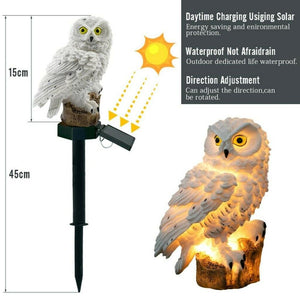 Owl Solar Light LED Panel Fake Waterproof Garden Ornament Animal Bird Outdoor Yard Garden Lamps us - jnpworldwide