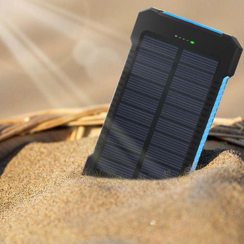 Solar Waterproof Power Bank LED Light Mobile USB External Battery Charger For Phone Tablet Camera - jnpworldwide