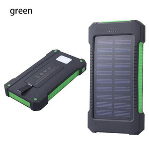 Solar Waterproof Power Bank LED Light Mobile USB External Battery Charger For Phone Tablet Camera - jnpworldwide