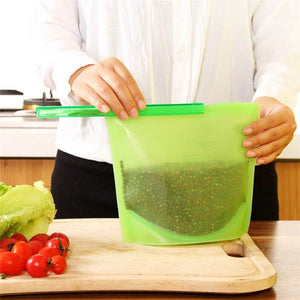 Reusable Silicone Vacuum Kitchen Food Fresh Bag Fruit Meat Storage Containers Refrigerator Ziplock - jnpworldwide