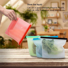 Load image into Gallery viewer, Reusable Silicone Vacuum Kitchen Food Fresh Bag Fruit Meat Storage Containers Refrigerator Ziplock - jnpworldwide