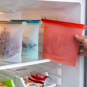 Reusable Silicone Vacuum Kitchen Food Fresh Bag Fruit Meat Storage Containers Refrigerator Ziplock - jnpworldwide