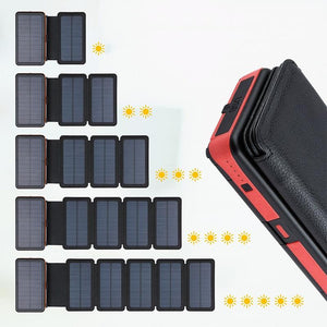 Solar Power Bank Outdoor Fold Waterproof Solar Charger Portable Qi Wireless LED 20000mAh for Phones - jnpworldwide