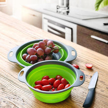 Load image into Gallery viewer, Silicone Circular Square Drain Basket Folding Washing Fruit Home Kitchen Eco Friendly Vegetable us - jnpworldwide