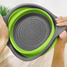 Load image into Gallery viewer, Silicone Circular Square Drain Basket Folding Washing Fruit Home Kitchen Eco Friendly Vegetable us - jnpworldwide