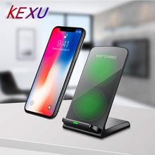 Load image into Gallery viewer, Wireless Charger QC 3.0 Quick Charge Stand Dock Dual Coil for iPhone 8 8Plus X Samsung S9 S8 NOTE 8 - jnpworldwide