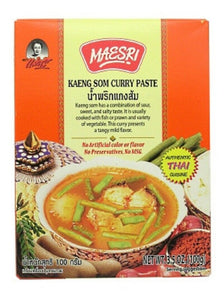 Kaeng som curry paste maesri Thai food flavor no MSG cook mix meat vegetable oz to sale shop trade - jnpworldwide