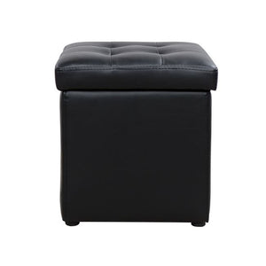 Chair cube ottoman cushions pads black color storage cover lid fold for desk bed living room office kitchen lounge indoor small teen recline a half high back footrest tall 16 x W16 x L16 inch