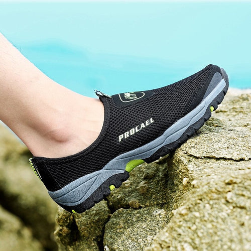 Mesh Shoes Men Sneakers Black Casual Men Loafers Outdoor Slip On Sneakers Men Water Male Footwear - jnpworldwide